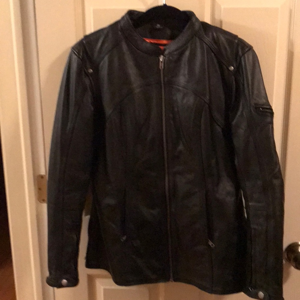 First Classics Leather Motorcycle Jacket- EUC